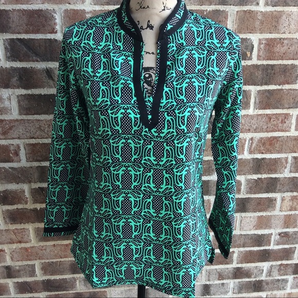 Tracy Negoshian Tops - Georgia Polka Dot Swirls Tunic Top